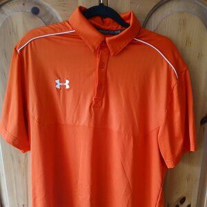 UNDER ARMOUR MEN'S LOOSE HEATGEAR SHORT SLEEVE SIZE MEDIUM POLYESTER Orange